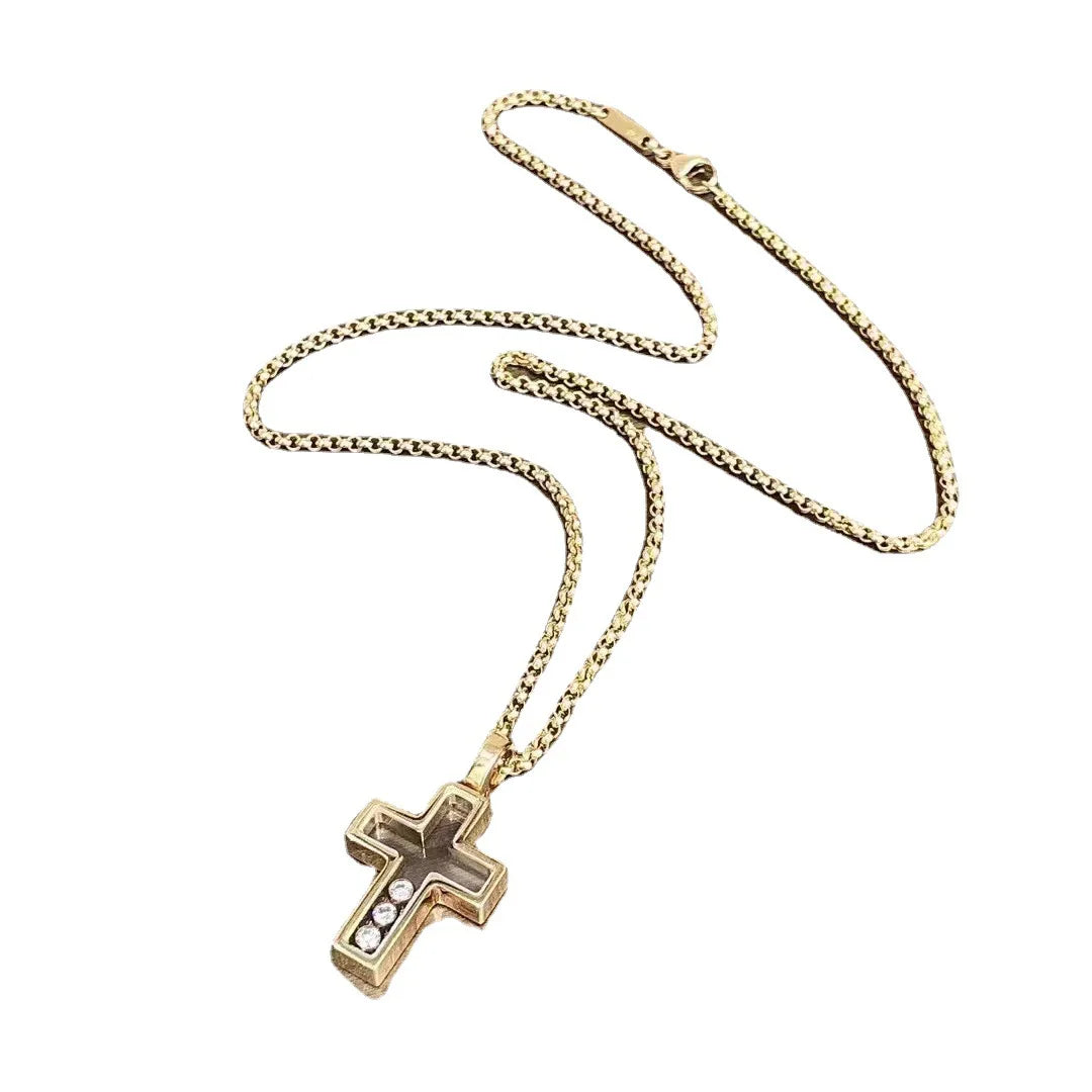 ヒップホップ 透かし彫り クロスペンダントネックレス レディース ジュエリー 彼へのトレンディなギフト