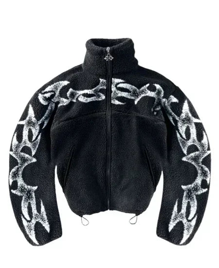 トレンドのオーバーサイズ ユニセックス ポーラーセケット パーカー ソフトフリース裏地 冬用ジャケット メンズ レディース