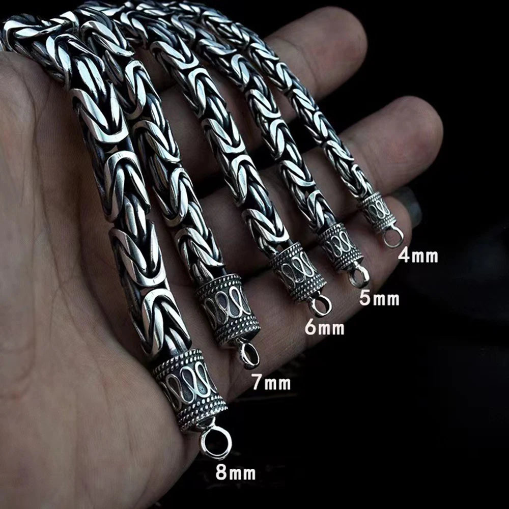 オリジナル 925 スターリングシルバー ブレスレット メンズ レディース オム ビザンチン リンク メンズブレスレット ファム ドゥ リュクス ジュエリー マネー