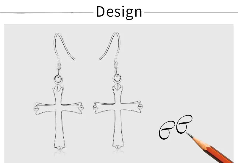 42MM 925スターリングシルバー 絶妙なクロスイヤリング ファッション レディース グラマー パーティー ジュエリー ギフト ヒップホップ パンク イヤリング
