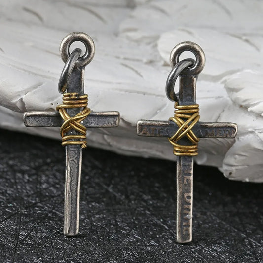 新しいレトロクリエイティブトレンドクロスペンダントネックレスパーソナライズファッションヒップホップロックストリートニッチパーティーメンズペンダントギフトジュエリー