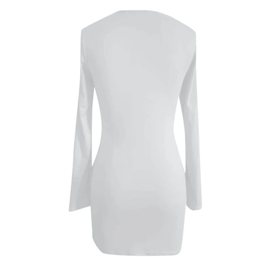 Fashion Autumn Dresses Women New Streetwear Long Sleeves Square Collar Mini Dress Black Sexy Backless Female Casual Slim Dresses