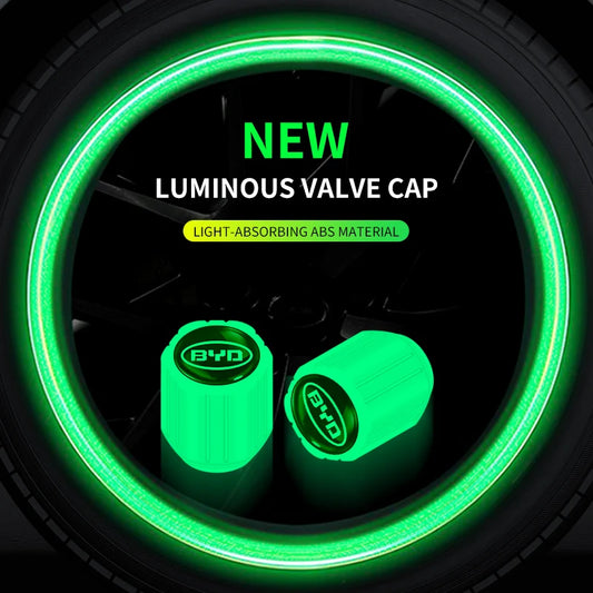 4pcs/set Luminous Car Tire Valve Cap Fluorescent Night Glowing Decor For BYD S6 S7 S8 F3 F6 F0 M6 G3 G5 G7 E6 L3 T3 13 E5 E6