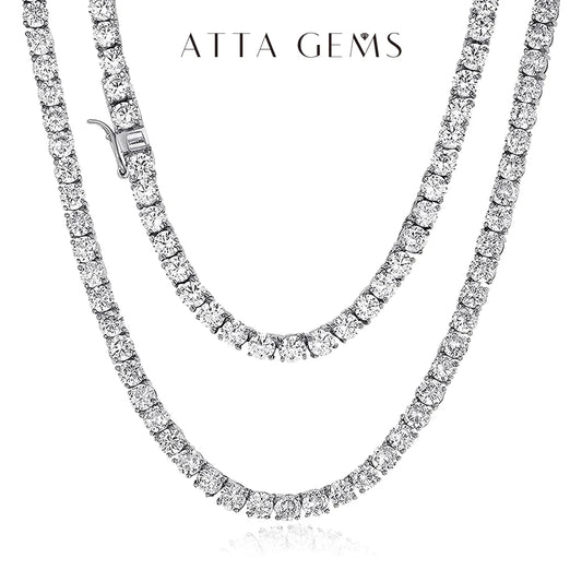ATTAGEMS Moissanite Diamond 3.0MM Necklace Chain For Woman PURE 925 Sterling Silver Test Past Chains Party Fine Jewelry New Gift