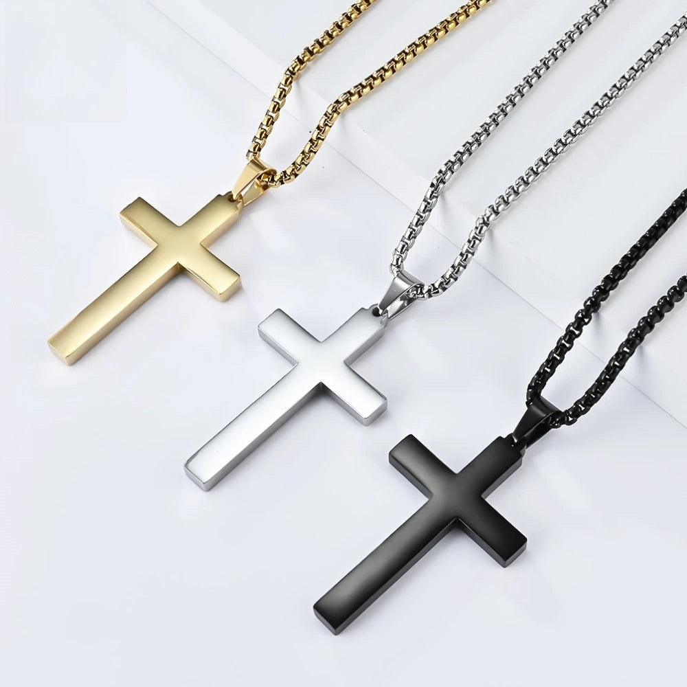 十字架ネックレス スピリチュアル製品 ユニセックス メタルクロスペンダント パンク ヒップホップ チェーンリンクアクセサリー 男性 女性へのクールなギフト