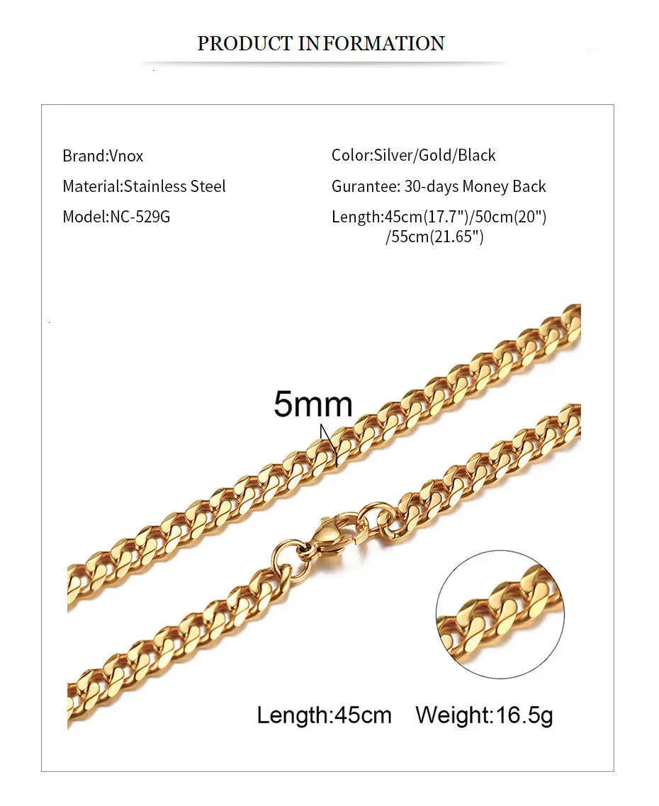 HIYEE クラシック キューバチェーンネックレス 気質 レトロ トレンド パーティーウェア お守り ステンレススチール 色褪せないアクセサリー