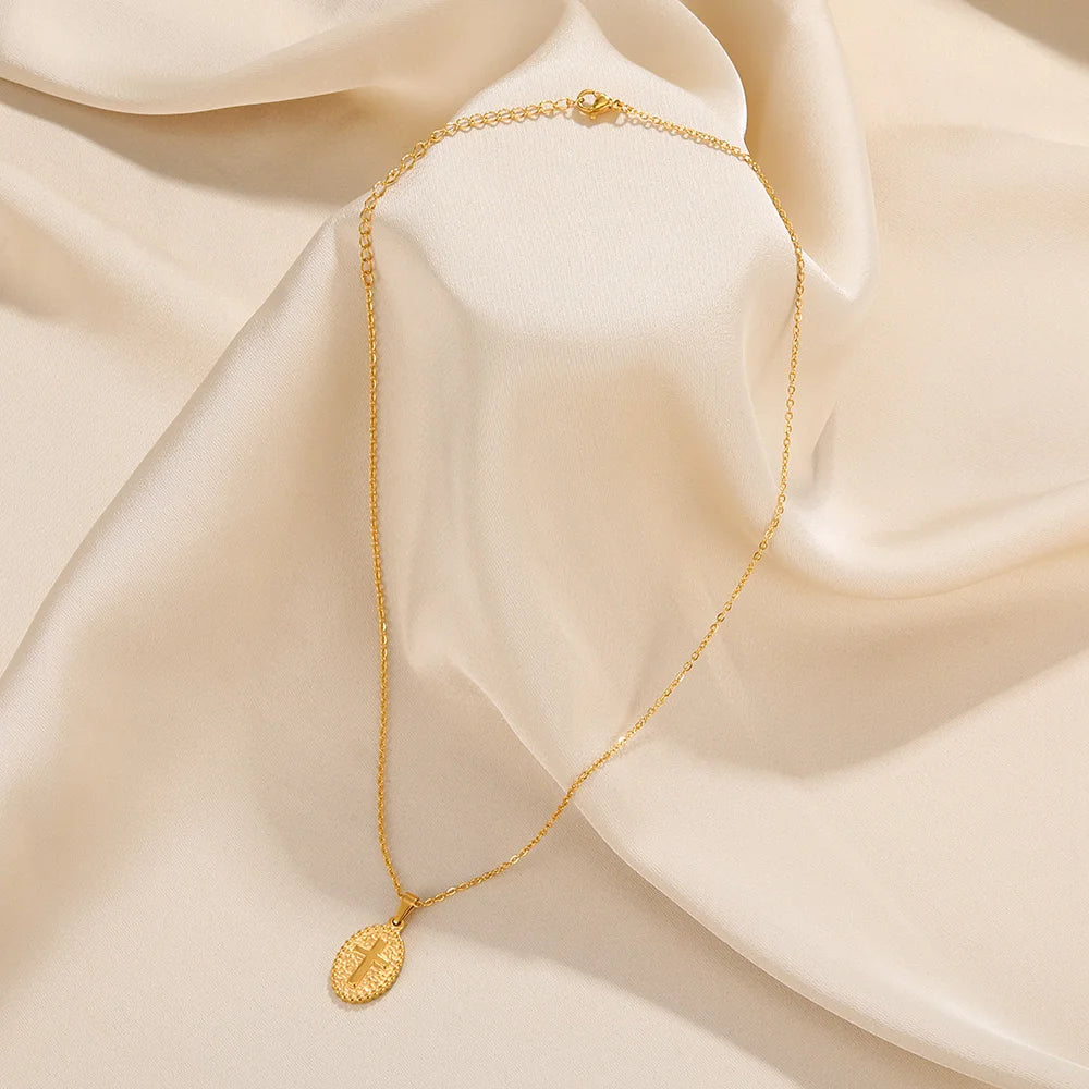 女性用クロスネックレス クラシッククロスカラー ゴールドカラー エジプトナイルアンクチョーカー ステンレススチールチェーン 美しいジュエリーギフト