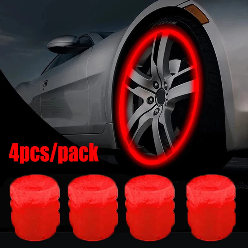 1-20Pcs Car Luminous Tire Valve Cap Motorcycle Bike Wheel Nozzle Night Glowing Fluorescent Decor Tyre Valve Stem Luminous Caps