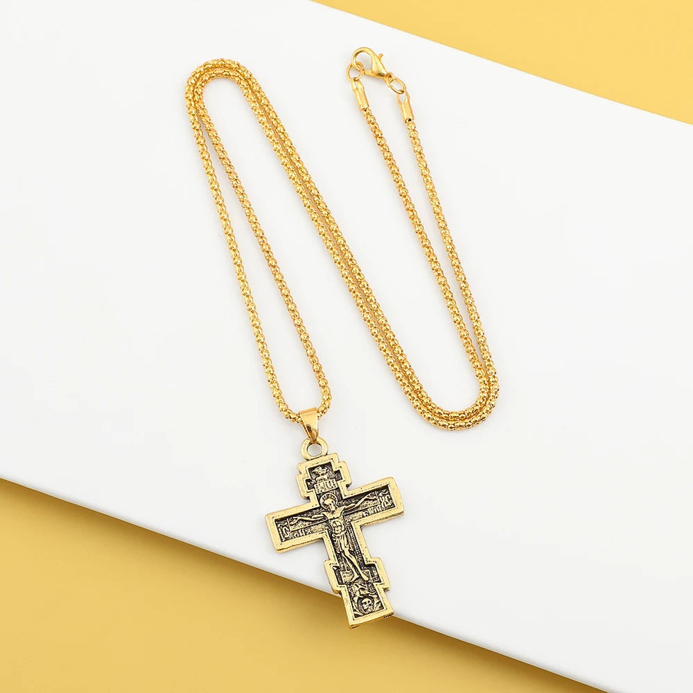 イエス・キリストの十字架 メンズネックレス ペンダントチェーン お守り ヴィンテージ 新品 女性用 ファッションジュエリー ギフト 卸売