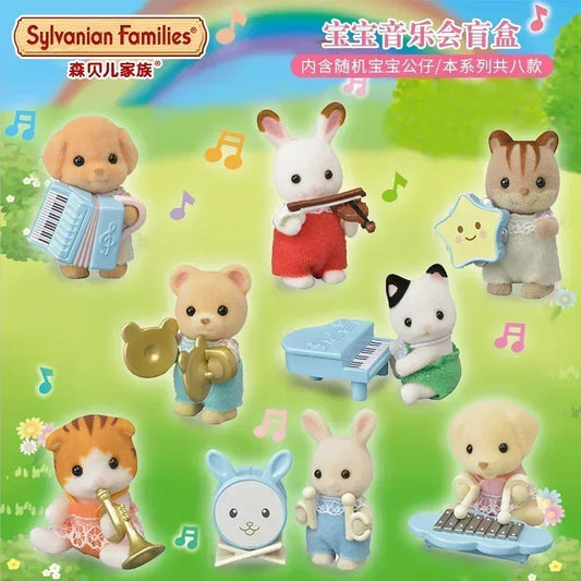 Sylvanian Families Baby Shopping Cake Party Forest Custom Blind Box Baby Mini Toys Kawaii Ternurines Collection  Birthday Gift