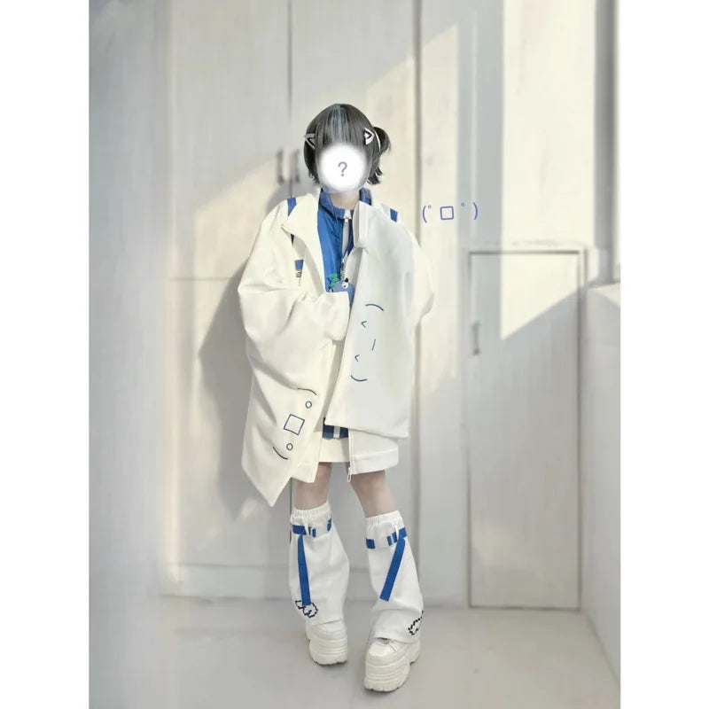 日本のサブカルチャージャケット レディース 春秋ファッション 無地 ジッパーコート 女性 2024 カジュアル 万能 ワイドスリーブ カーディガン トップス