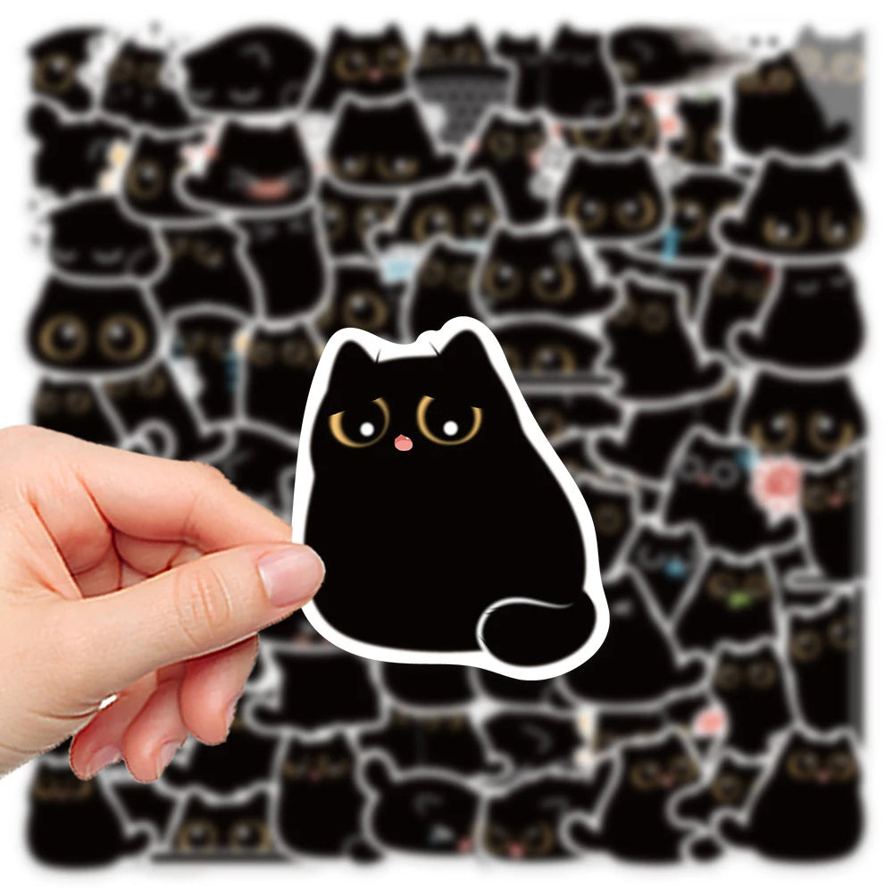10/20/40/80枚 ブラックキャット かわいい ステッカー ヴィンテージ DIY ノートブック スクラップブッキング バイク ノートパソコン 荷物 グラフィティ デカール