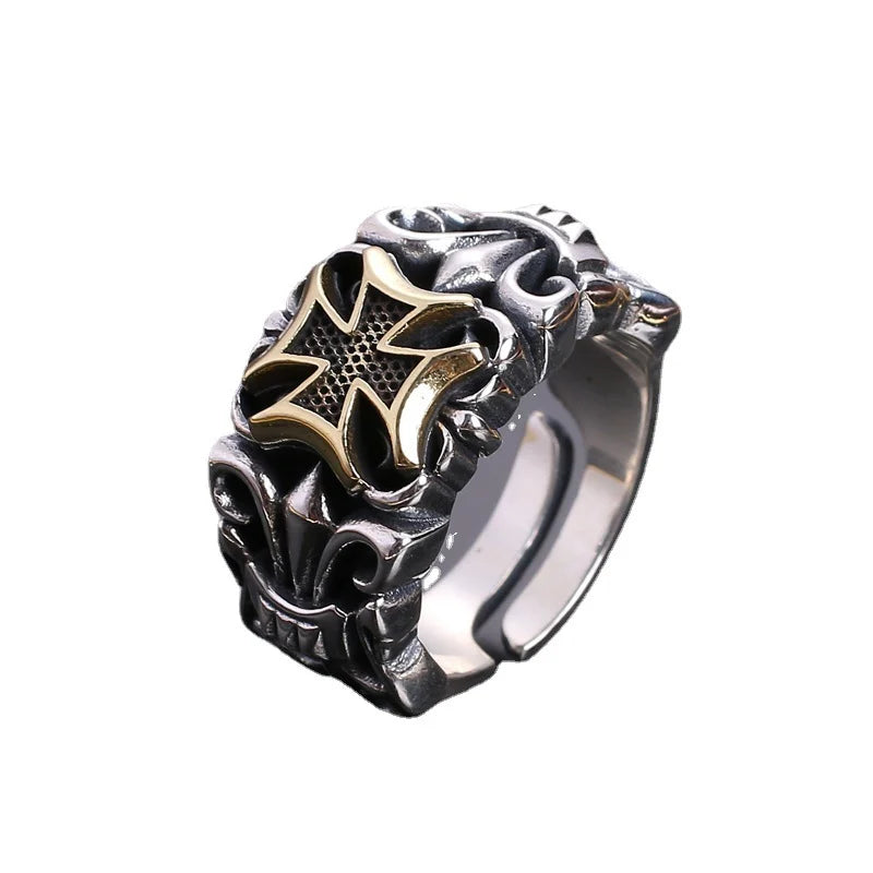 Men's Cross Ring, Adjustable, Unisex, Fashionable, Trendy