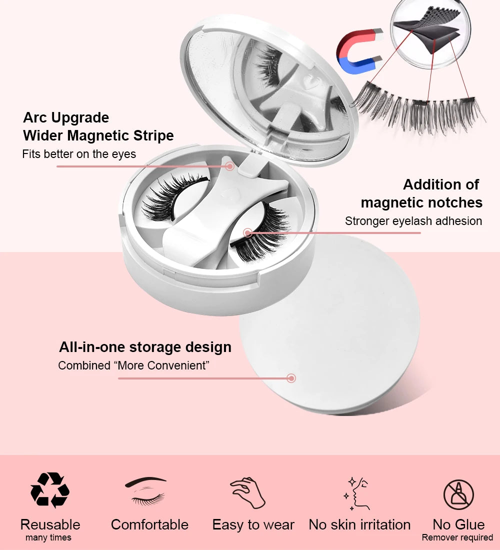 Yiernuo マグネット式つけまつげ 一体型ボックス 新接着剤不要つけまつげキット