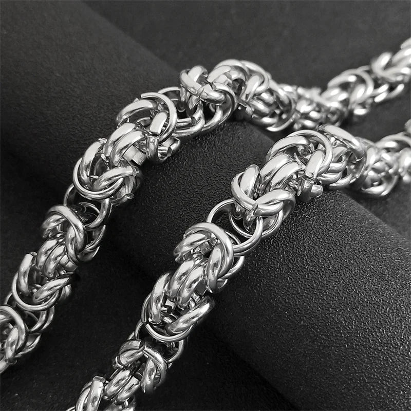 メンズ キューバンリンクチェーンネックレス ステンレススチール シルバーカラー ベーシック シンプル ラッパー ヒップホップチェーン ジュエリー カラー NLT44S02