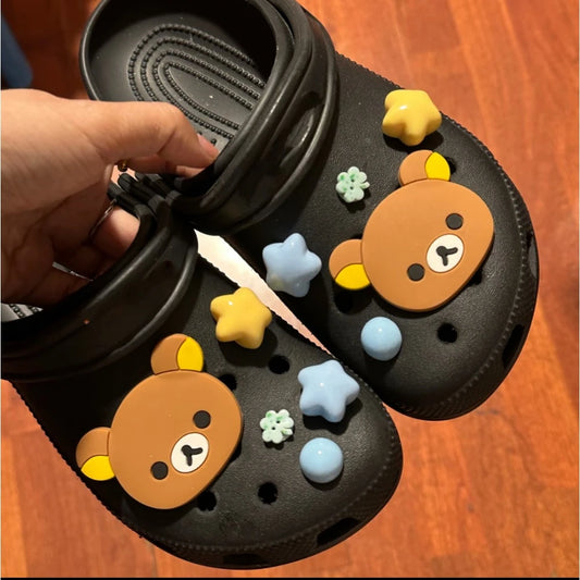 10pcs Shoes Charms Removable Cute Bear Stars Shoe Accessories for Girls Summer Shoes DIY Gift