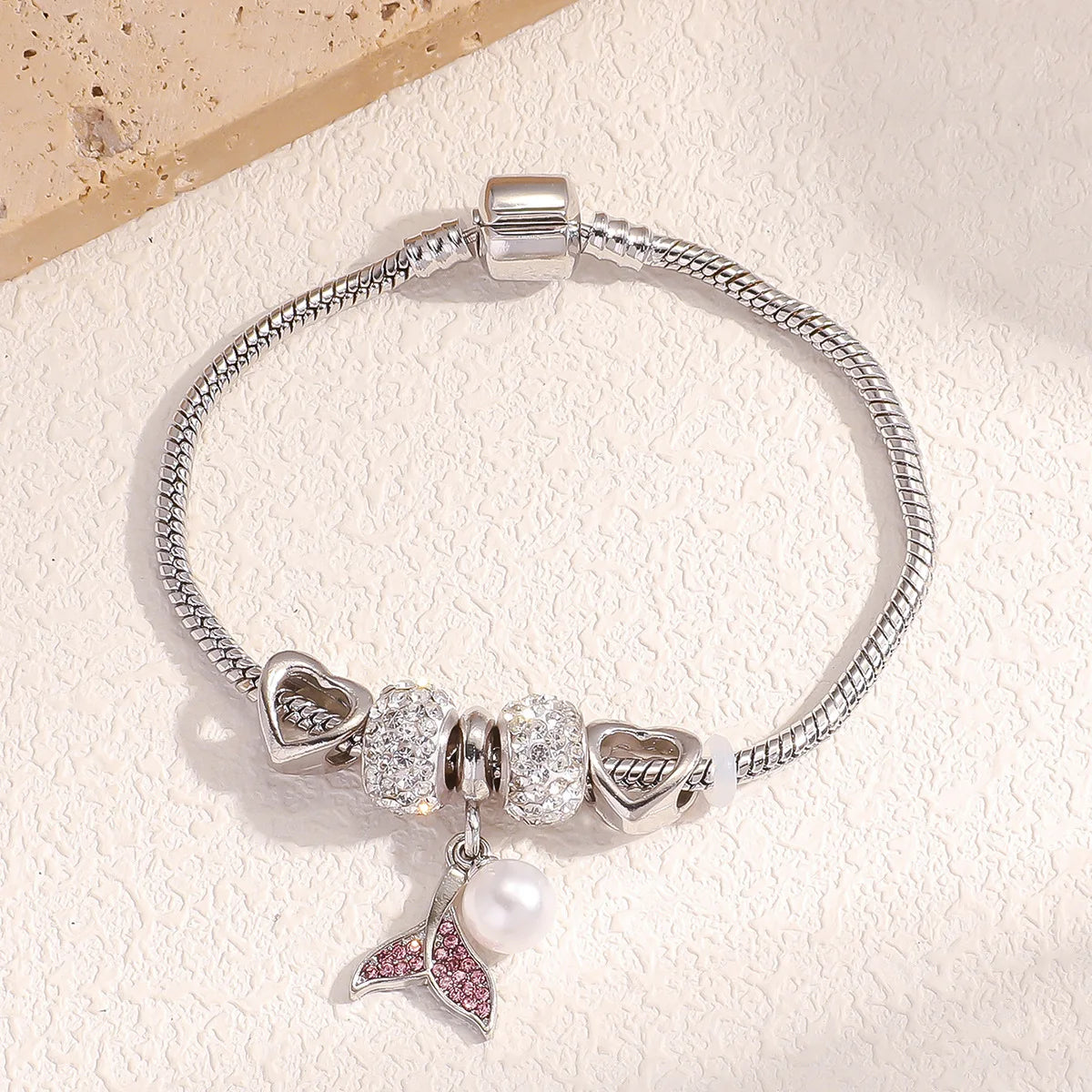 1PC Women's Fashion Multi Element Beaded Love Pan Family Bracelet Jewelry Accessories Daily Dressing Party Holiday Gift -005