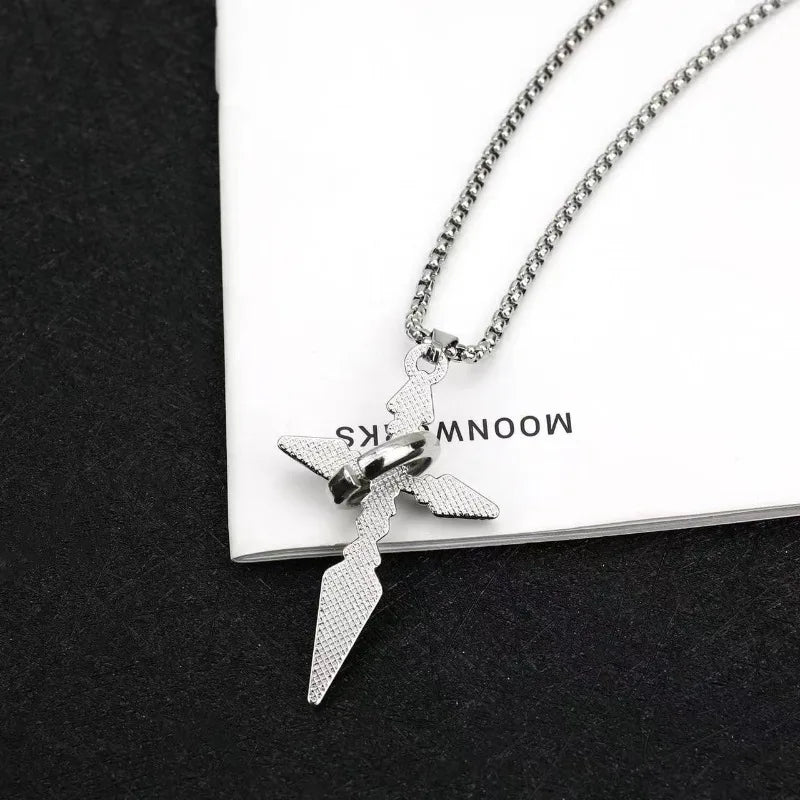 パンクゴシックメンズネックレスヴィンテージメンズネイルシェイプクロスペンダントネックレスジュエリーニューファッションデザインパーソナリティY2Kチョーカー