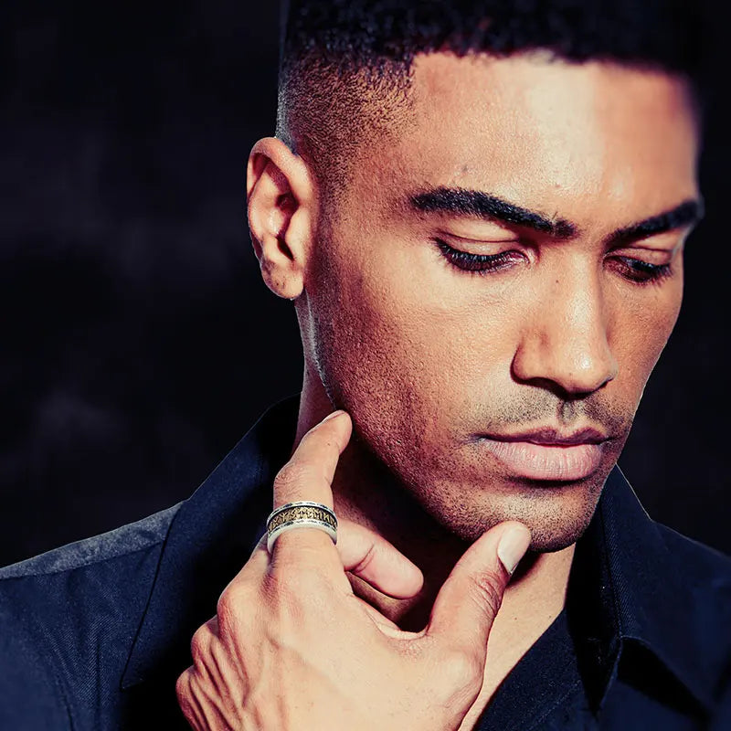 925シルバー 北欧バイキングルーンシルバーリング シルバー溶接銅製ファッションテールリングインデックスリングジュエリー