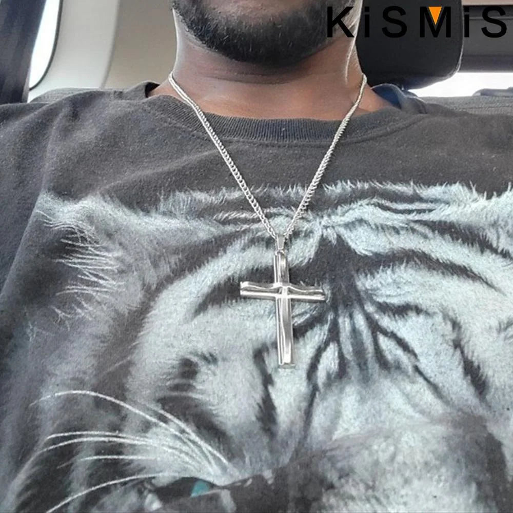 メンズ クロスペンダントネックレス ファッション ヒップホップ ジュエリー アクセサリー スタイリッシュなデザイン 彼へのユニークなギフト