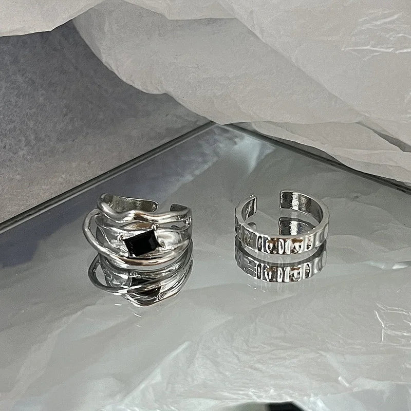 ヴィンテージ シルバーメッキ クロスリングセット レディース ゴシック パンク スチームパンク バタフライリングセット パーティー ファッション ジュエラー