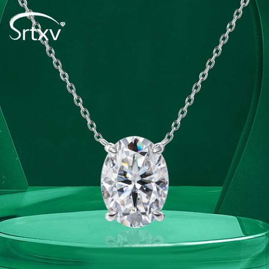 Oval Cut 1-4CT D Color Moissanite Necklace for Women S925 Sterling Silver Wedding Diamond Pandant Neck Chain Party Gifts Jewelry