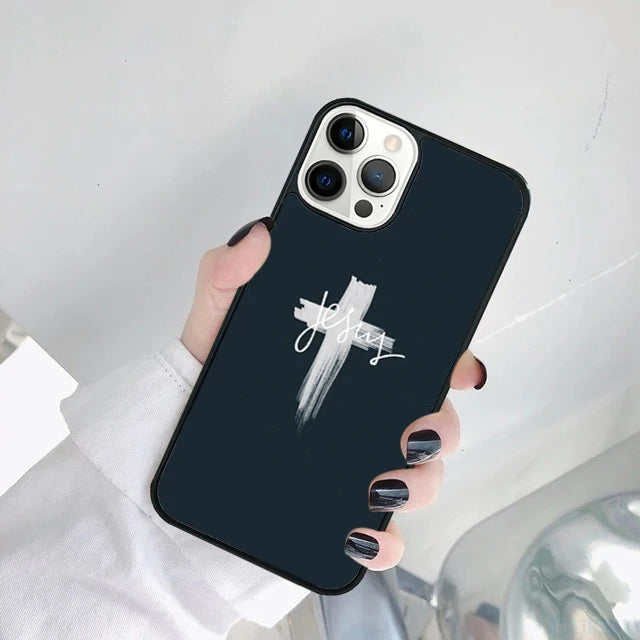 聖書 イエス・キリスト キリスト教 十字架 スマホケースカバー iPhone 17 Air 16 15 14 SE 2020 11 12 13 Pro MAX Plus用