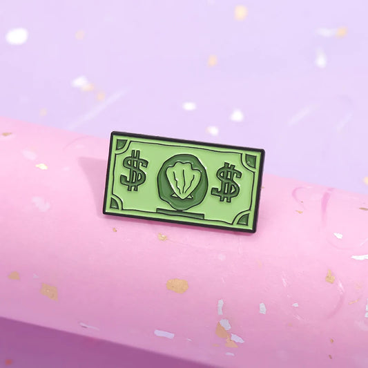 Funny Comedy Anime Dollar Money Credit Card Enamel Pins Cartoon Anime Inspiration Metal Brooches Decorative Lapel Badges Jewelry