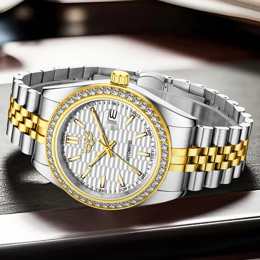 LIGE 2025 New Automatic Watches For Men Business Fashion Mechanical Mens Watch Waterproof Luminous Tourbillon Wristwatch Reloj