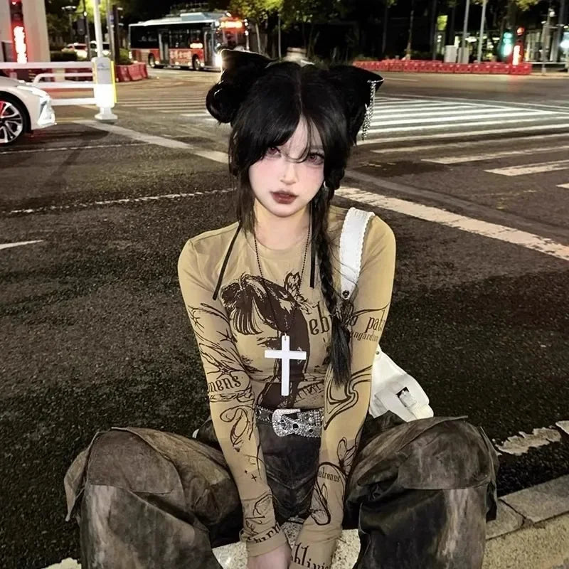 新作 ゴシック クール Y2K ウッドクロスペンダントネックレス ユニセックス ブラック ホワイト レッド ヒップホップ チャームチェーン チョーカーネックレス ファッションジュエリー