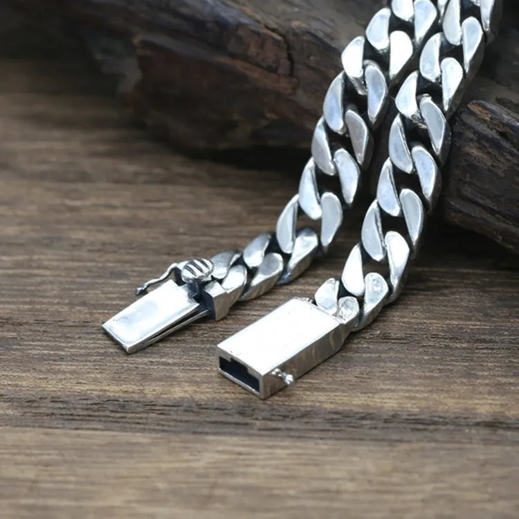 シルバーメッキの高品質ファッションマイアミキューバンチェーンブレスレットメンズトレンドチャームブレスレットカジュアルビジネスパーティージュエリーギフト
