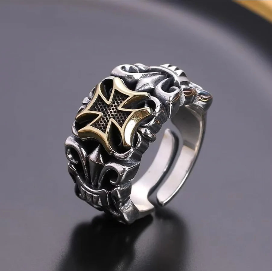 Men's Cross Ring, Adjustable, Unisex, Fashionable, Trendy