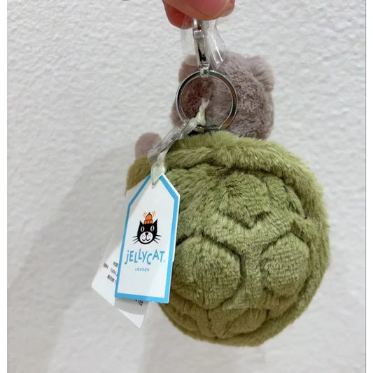 jellycat Mr. Timmy Turtle pendant bag bag charm doll key chain plush turtle toy girl cute gift baby soothing accessories toy