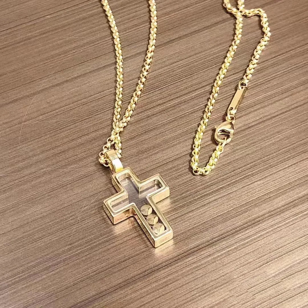 ヒップホップ 透かし彫り クロスペンダントネックレス レディース ジュエリー 彼へのトレンディなギフト