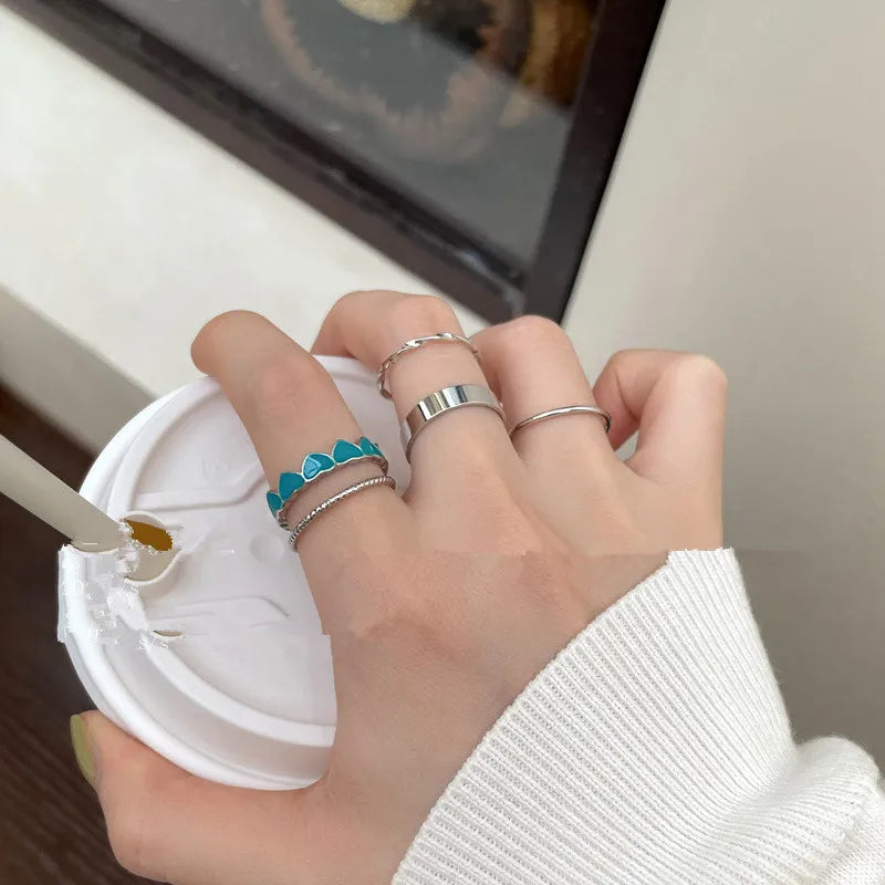 ヴィンテージ シルバーメッキ クロスリングセット レディース ゴシック パンク スチームパンク バタフライリングセット パーティー ファッション ジュエラー