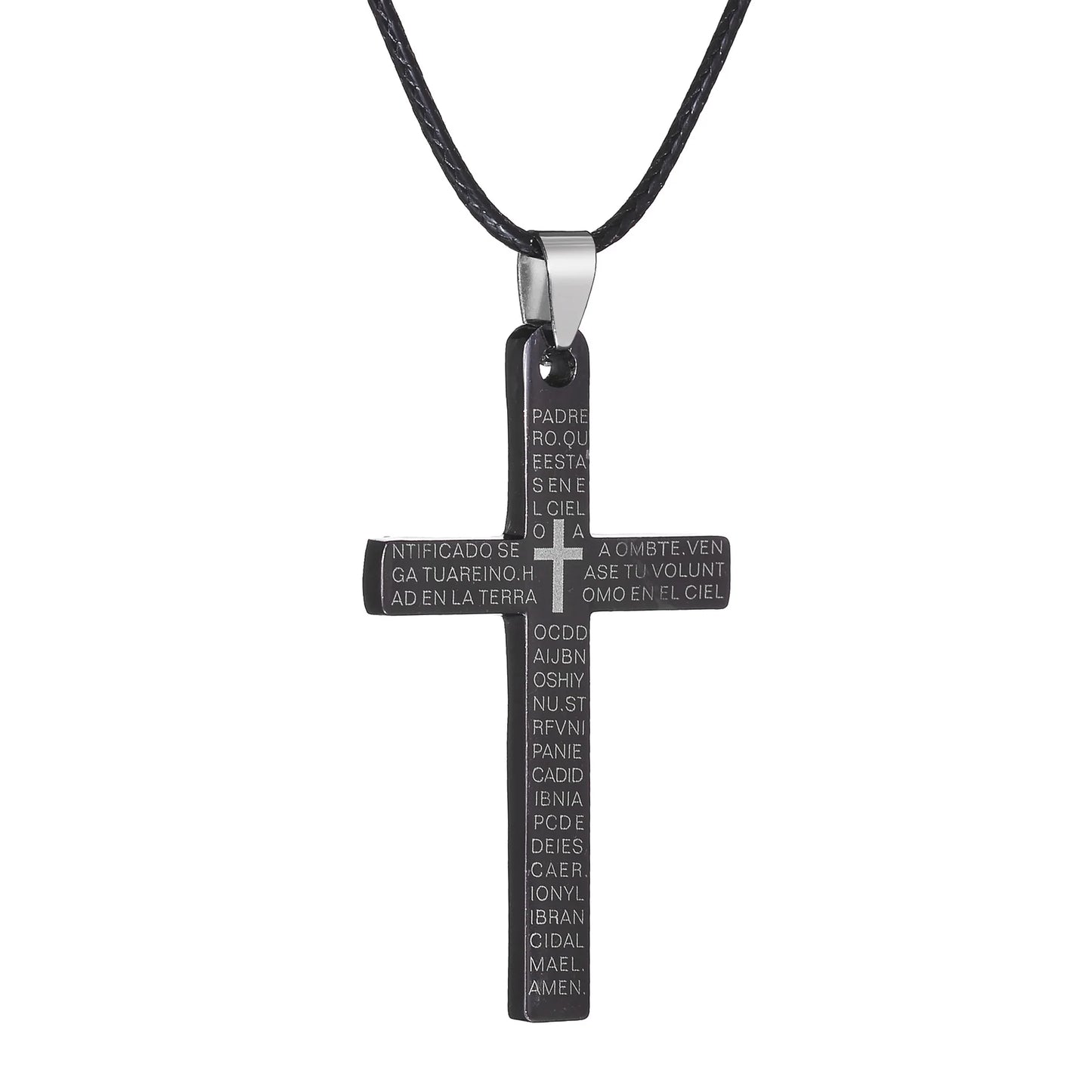 ステンレススチール製クロスペンダントネックレス メンズ レディース ミニマリストジュエリー 男性 女性用 ネックレス チョーカー ブルーカラー