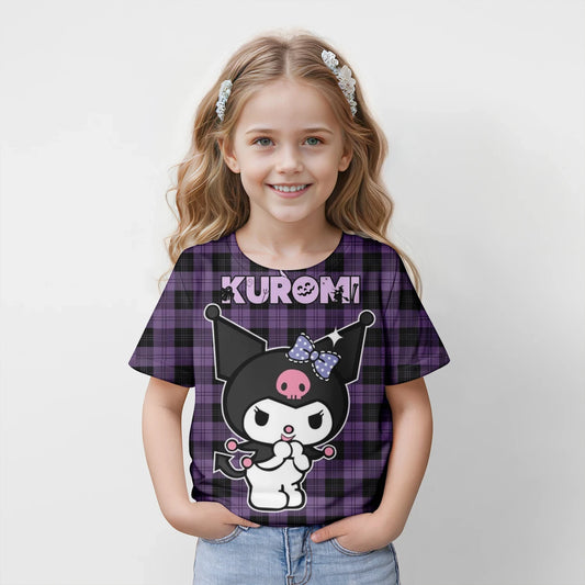 2024 New Summer Kuromi T-Shirt Short Sleeve Fashion Cool Breathable Casual Adult Kids Teen Identical 3d Casual T-Shirt