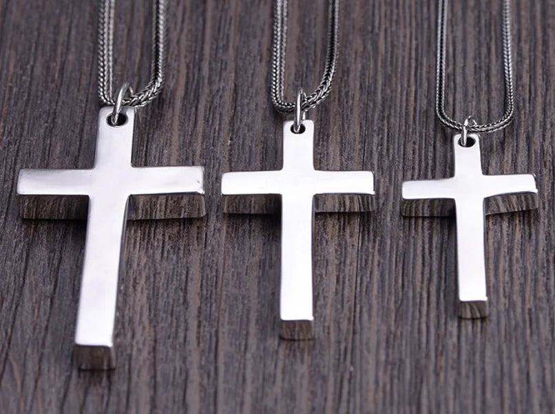 Real Solid 925 Silver Cross Pendant for Men Women Minimalist High Polished Fashion Classic Jesus Christian Prayer Jewelry