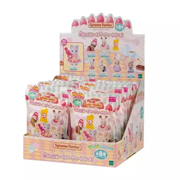Sylvanian Families Baby Shopping Cake Party Forest Custom Blind Box Baby Mini Toys Kawaii Ternurines Collection  Birthday Gift