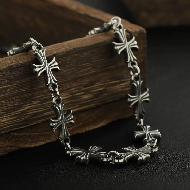 パンクチェーンとクロスネックレス、男女兼用、ヒップホップクロス、トレンドジュエリー、プレミアム鎖骨チェーン、ゴシックブレスレット、Y2Kアクセサリー