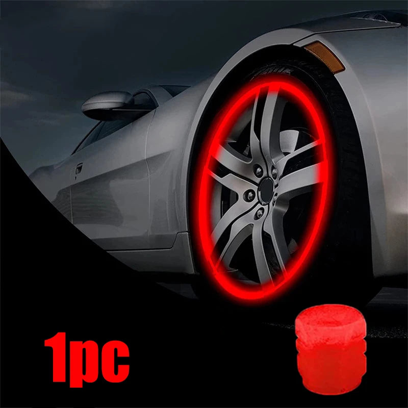 1-20Pcs Car Luminous Tire Valve Cap Motorcycle Bike Wheel Nozzle Night Glowing Fluorescent Decor Tyre Valve Stem Luminous Caps