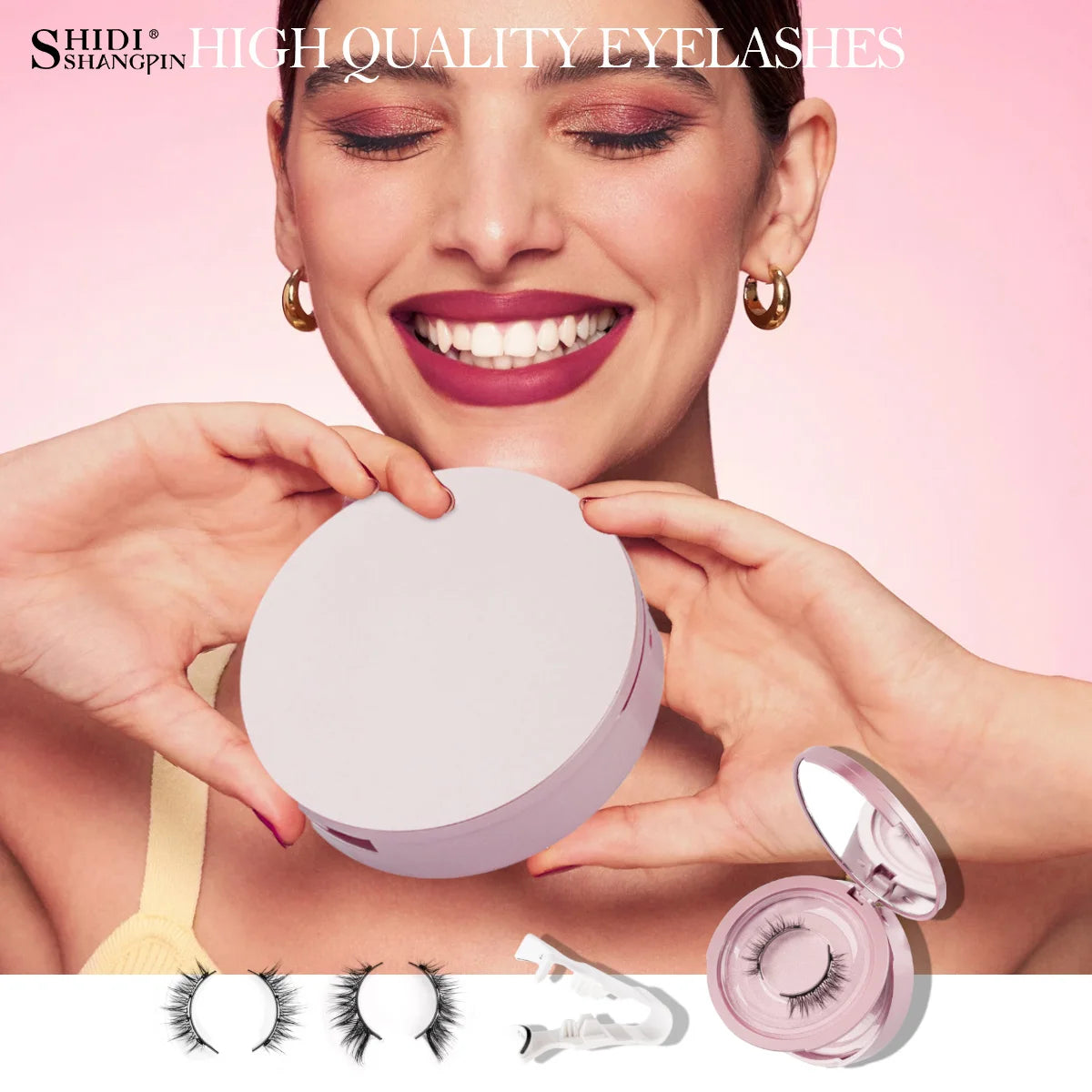 2/1ペア再利用可能な磁気まつげナチュラルカーラーまつげエクステピンセットセット使いやすい接着剤フリーつけまつげ3Dミンクまつげ