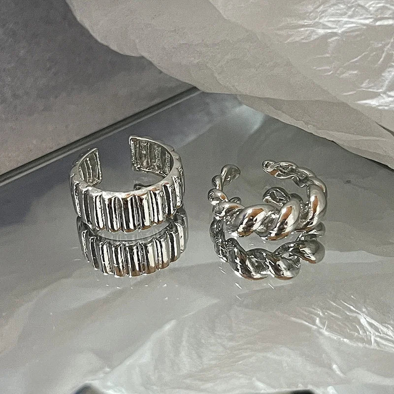 ヴィンテージ シルバーメッキ クロスリングセット レディース ゴシック パンク スチームパンク バタフライリングセット パーティー ファッション ジュエラー