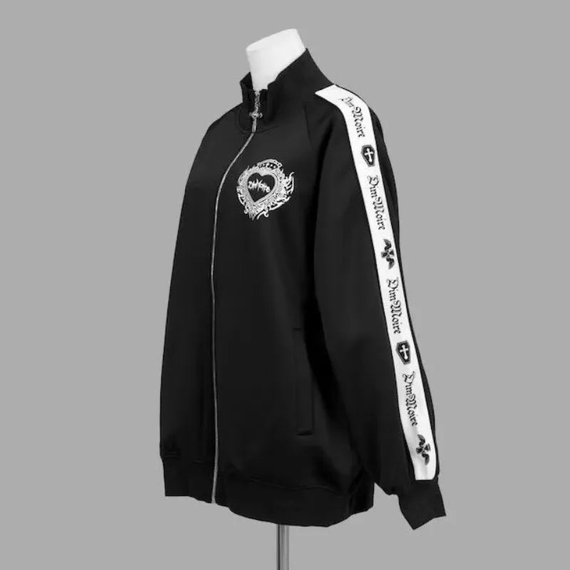 レトロサブカルチャーパーソナライズデザインストリートロックヒップホップダークシリーズ秋の新しいゆったりとした万能なデイリージャケットジップアップ服