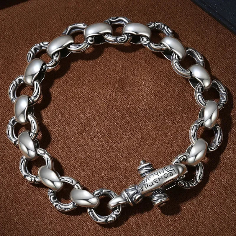 スターリングシルバーブレスレットヒップホップトレンドシンプルでクール、ニッチなデザインセンス