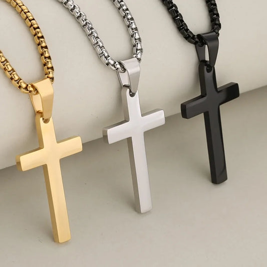 正教会製品 十字架ネックレス メタルクロスペンダント ユニセックス パンク ヒップホップ チェーンリンク ギフト 男性 女性