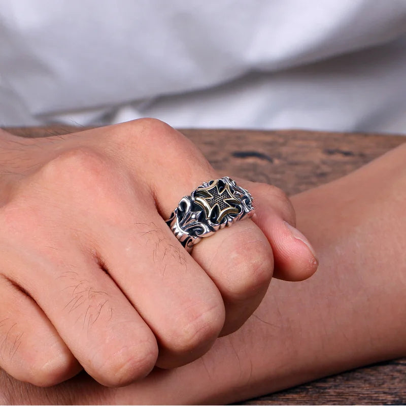 Men's Cross Ring, Adjustable, Unisex, Fashionable, Trendy