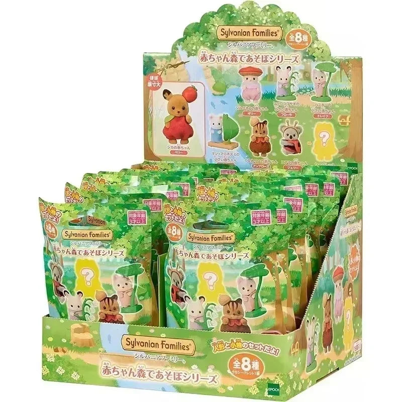 Sylvanian Families Baby Shopping Cake Party Forest Custom Blind Box Baby Mini Toys Kawaii Ternurines Collection  Birthday Gift
