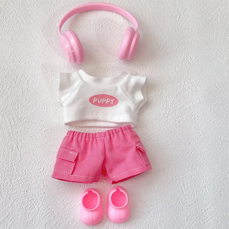 [No doll]For 17cm labubu Cute Decoration Little Cloths v1/v2/v3 baby clothes cool sweater doll can be worn for labubu accessorie