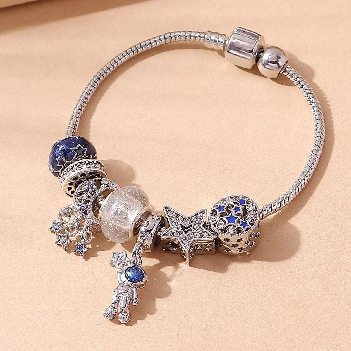 1PC Women's Fashion Multi Element Beaded Love Pan Family Bracelet Jewelry Accessories Daily Dressing Party Holiday Gift -005